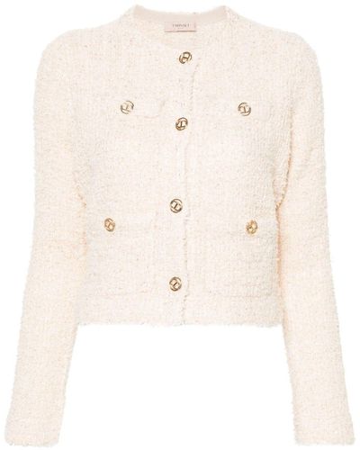 Twin Set Bouclé Knitted Jacket - Natural