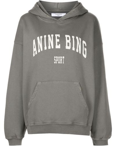 Anine Bing Felpa con cappuccio - Grigio