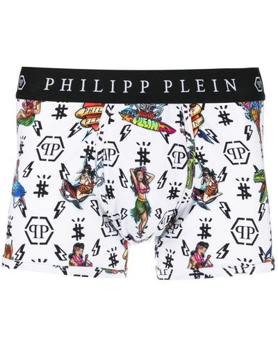 Philipp Plein Shorts mit Hawaii-Print - Schwarz