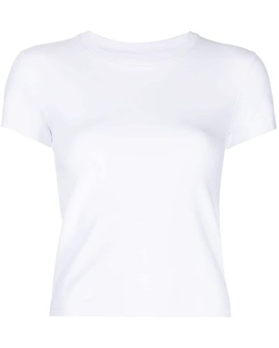 RE/DONE T-shirt en coton stretch à col rond - Blanc