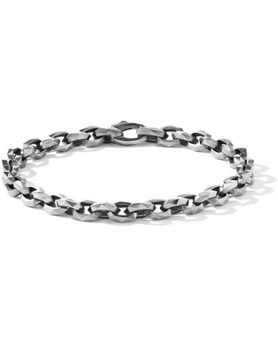 David Yurman 7mm Sterling Silver Torqued Chain Bracelet - Metallic