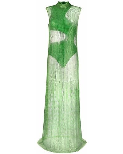 Stella McCartney スパンコール カットアウトドレス - グリーン