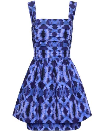 Rebecca Vallance Shiloh Graphic-print Minidress - Blue