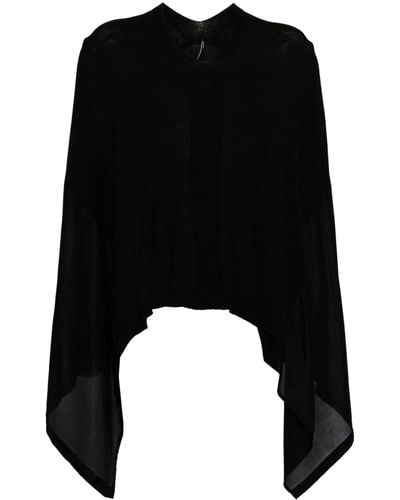 Masnada Asymmetrische Bluse mit Drapierung - Schwarz