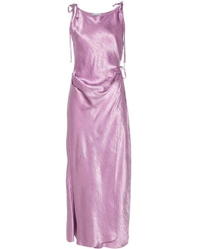 Acne Studios Crinkled Satin Dress - Purple
