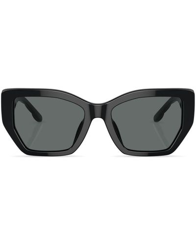 Tory Burch Logo-plaque Cat-eye Frame Sunglasses - Black