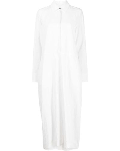 Jil Sander Spread-collar Linen Shirt Dress - White