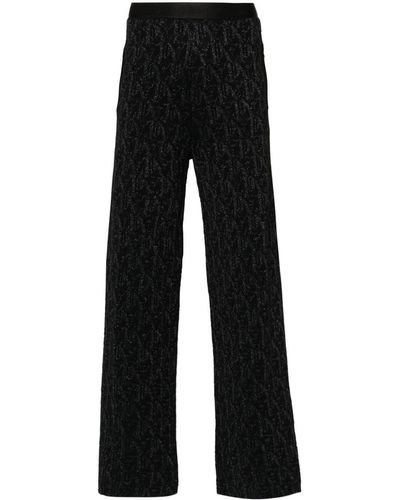 Palm Angels Knitted Flared Pants - Black