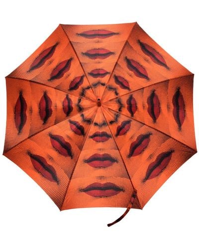 Fornasetti Parapluie à imprimé abstrait - Orange