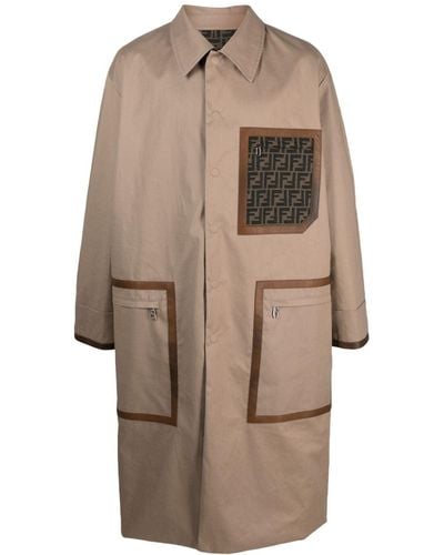 Fendi Fabric Trench Coat - Natural