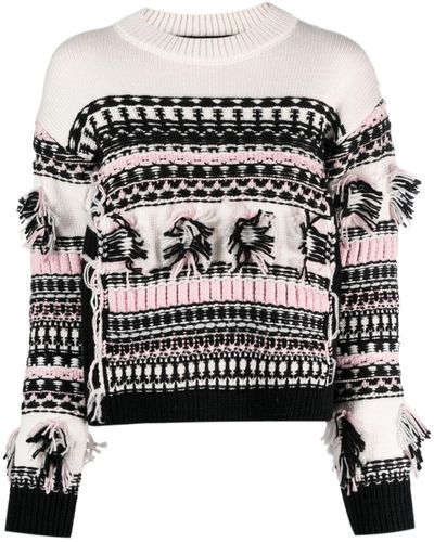 Ports 1961 Patterned-intarsia Virgin-wool Sweater - Black