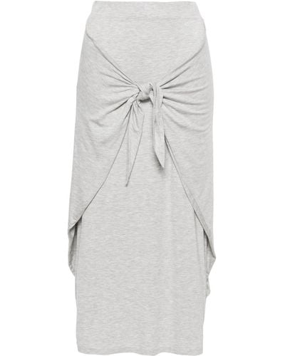 Remain Knotted Wrap Midi Skirt - Grey