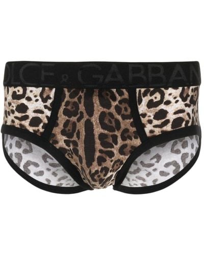 Dolce & Gabbana Boxer à imprimé léopard - Noir