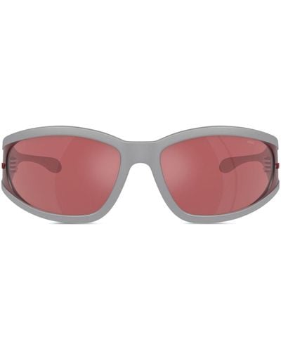 DIESEL Logo-plaque Wraparound Sunglasses - Pink