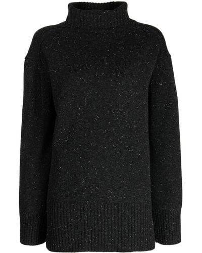 JOSEPH Roll-neck Merino Wool Sweater - Black