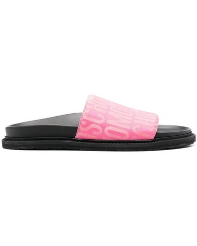 Moschino Logo-print Pool Slides - Pink