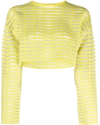 Genny Iconic Gusset-detail Cropped Top - Yellow