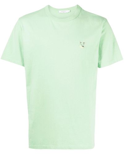 Maison Kitsuné Logo-patch Cotton T-shirt - Green
