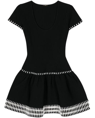Alexis Lorie Crochet-trim Minidress - Black