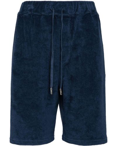 Fedeli Pantalones cortos de deporte con efecto de tejido de rizo - Azul