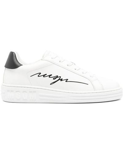 MSGM Iconic Leather Trainers - White