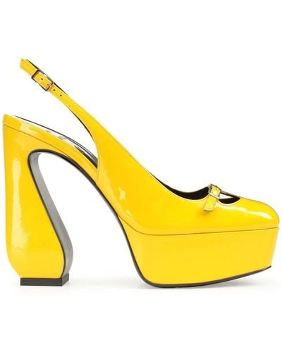 Sergio Rossi Si Rossi 85mm Slingback Court Shoes - Yellow