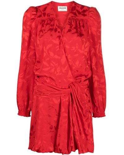 Zadig & Voltaire Robe courte à fleurs en jacquard - Rouge