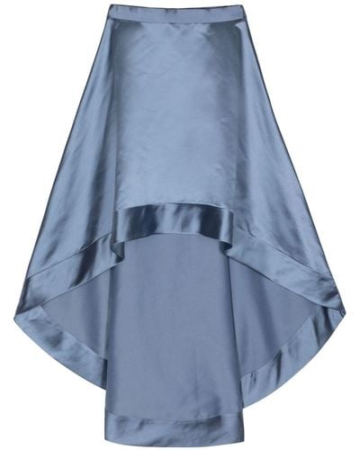 Cynthia Rowley Livia Satin Midi Skirt - Blue