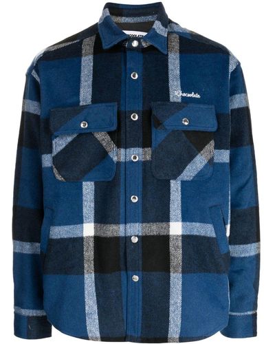 Chocoolate Checked Logo-embroidered Shirt - Blue