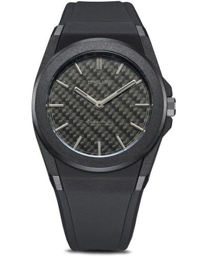 D1 Milano Carbonliet Carbon Horloge - Zwart