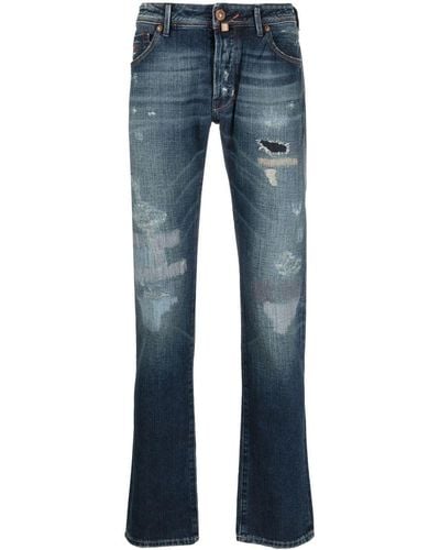Jacob Cohen Tapered-Jeans im Distressed-Look - Blau