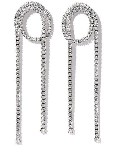Delfina Delettrez 18kt White Gold Loop Tennis Diamond Drop Earrings - Metallic