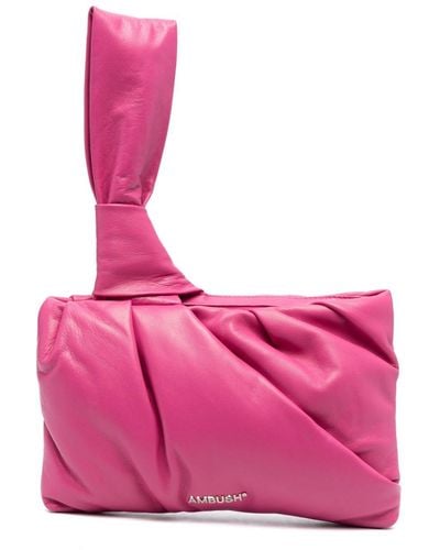 Ambush Nejiri Leather Clutch Bag - Pink