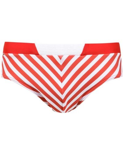 Amir Slama Striped swim briefs - Rosso