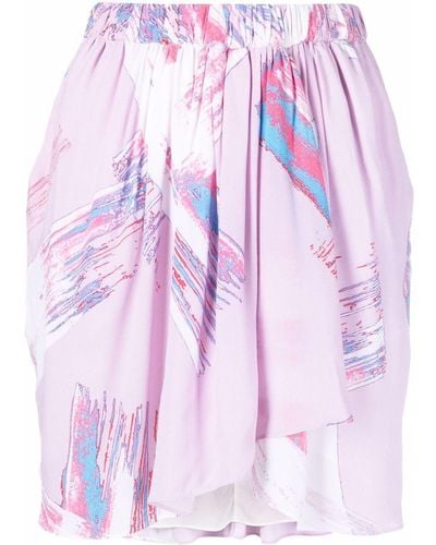 IRO High Waisted Draped Mini Skirt - Pink