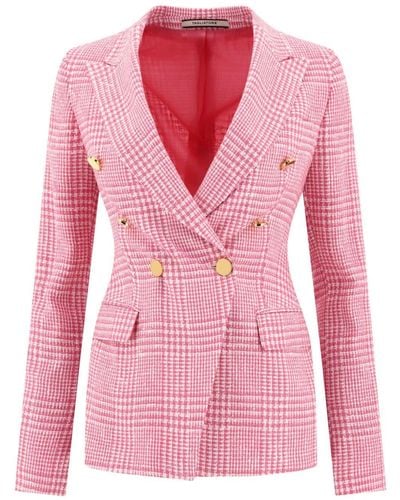 Tagliatore Tweed double-breasted blazer - Pink