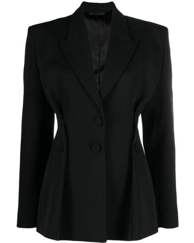 Givenchy Wool Single-Breasted Blazer Jacket - Black