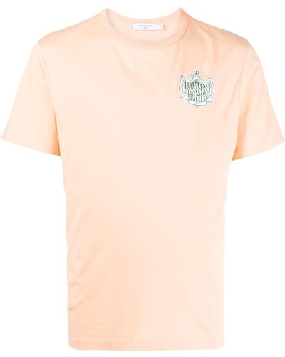 Maison Kitsuné Logo-print Cotton T-shirt - Pink