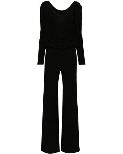 Alberta Ferretti Cowl-neck Crepe Jumpsuit - Black