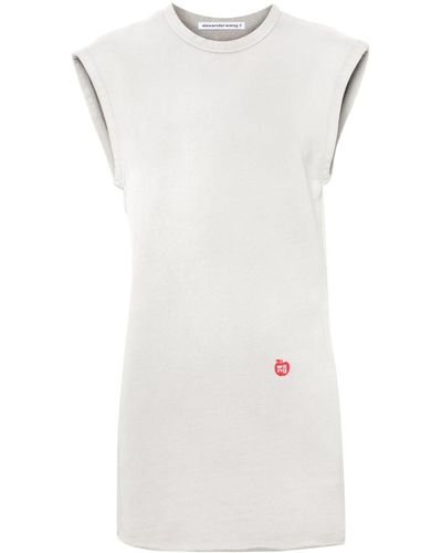 Alexander Wang Jerseykleid mit Logo-Print - Weiß