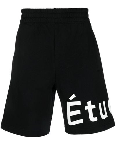 Etudes Studio Pantalones cortos de deporte con logo estampado - Negro