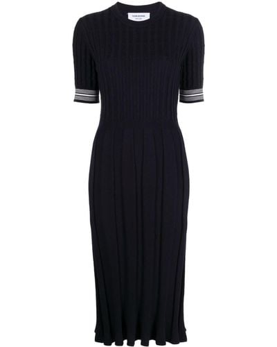Thom Browne Cable-knit Cotton Midi Dress - Black