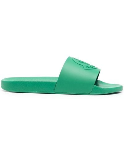 Moncler Sandali slides con logo goffrato - Verde