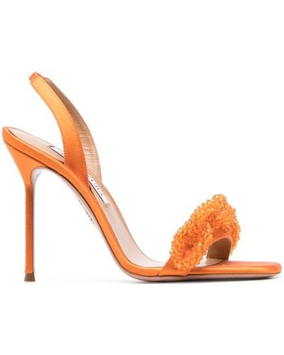 Aquazzura Chain Of Love 115mm Sandals - Orange