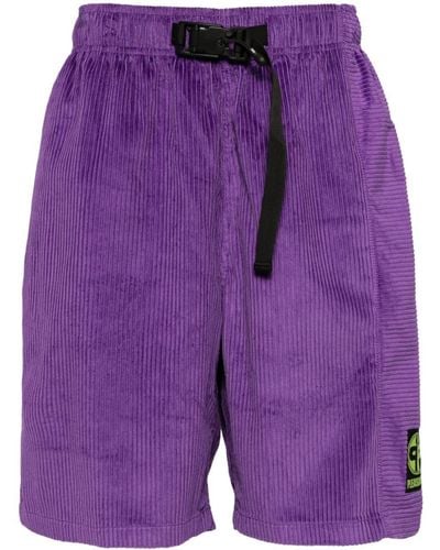 Pleasures Logo-patch Corduroy Shorts - Purple