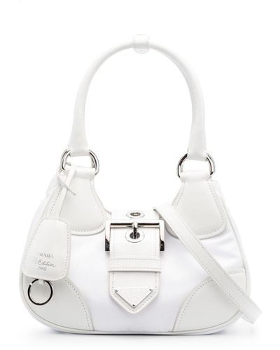 Prada Bolso Moon Re-Nylon mini - Blanco