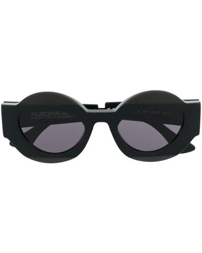 Kuboraum Round-frame Tinted Sunglasses - Black