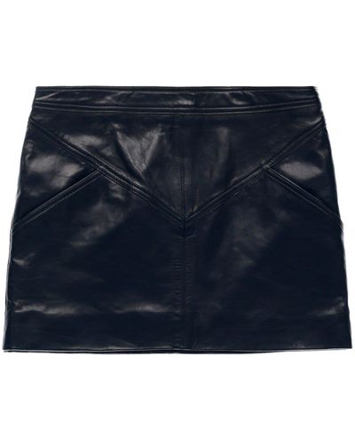 JACOB LEE Low-rise Leather Miniskirt - Blue