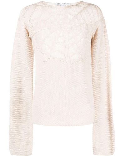 JORDANLUCA Spider-web Knitted Sweater - Natural