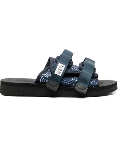 Suicoke Flat Touch-strap Sandals - Blue